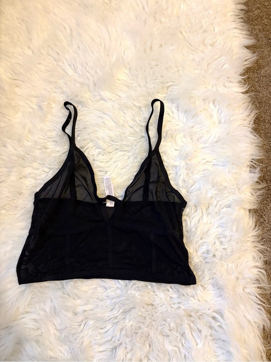 Auden Tops - Black Sheer Mesh Corset Crop Top